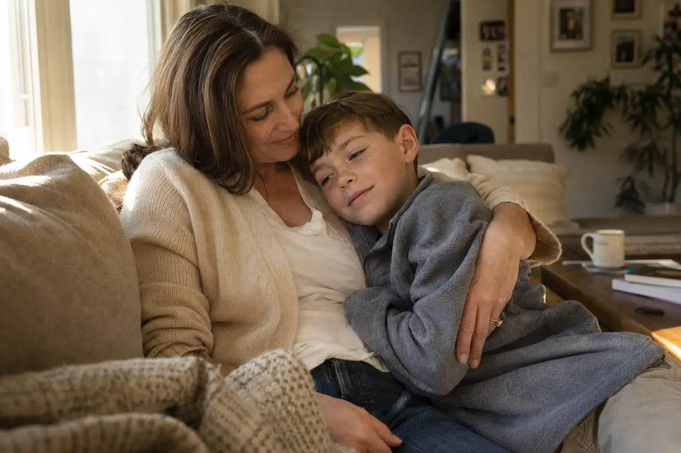 Une mère et son fils, apaisés