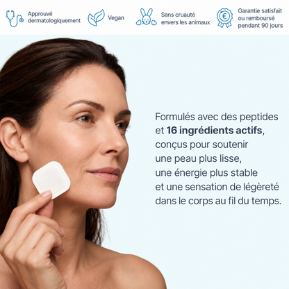 Évolence ™ Patch anti-âge 100 % naturel — un soutien transdermique continu, 24 h sur 24.