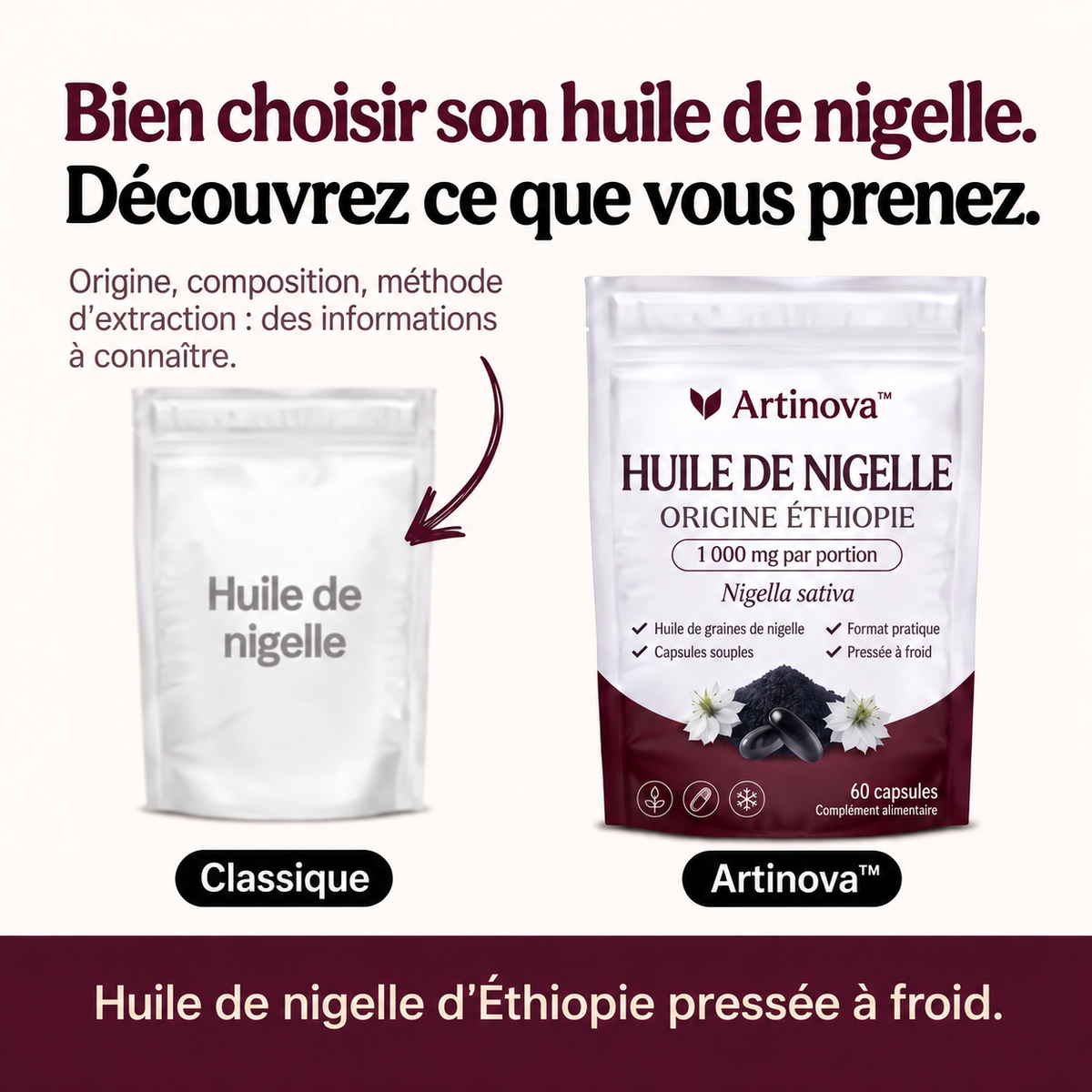 Artinova™ — Choisir son huile de nigelle