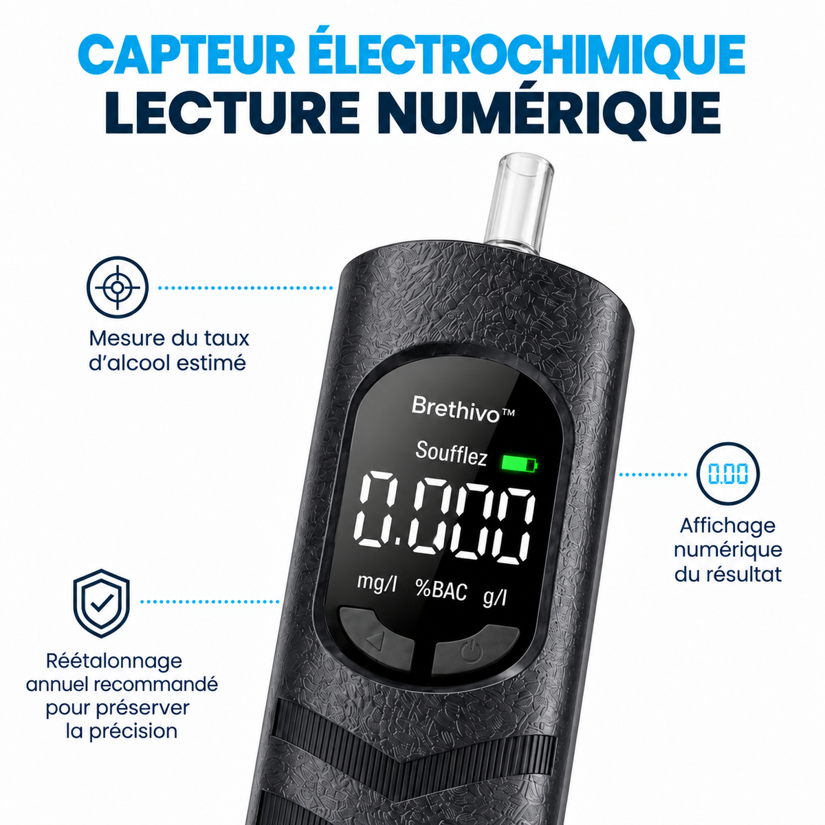 Brethivo ™ — Capteur électrochimique et lecture numérique