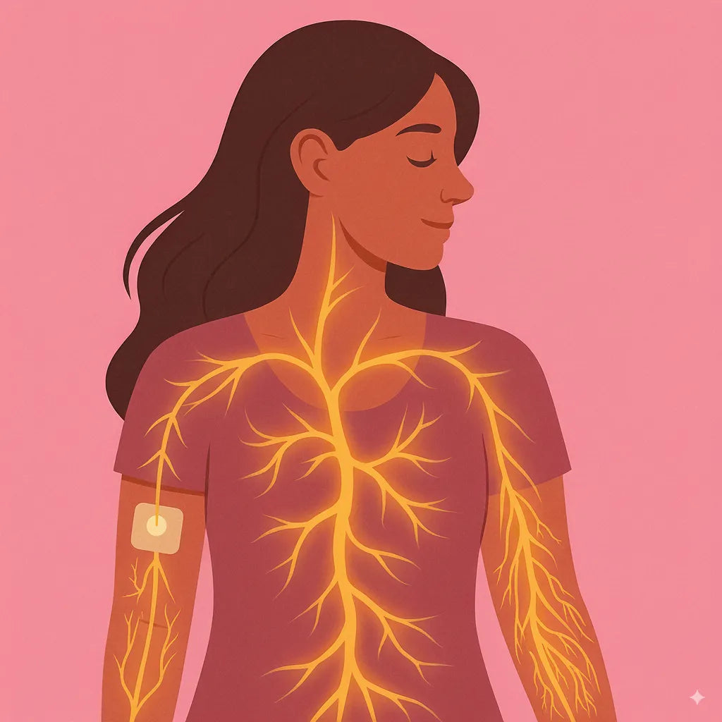 Illustration de la diffusion transdermique dans le corps